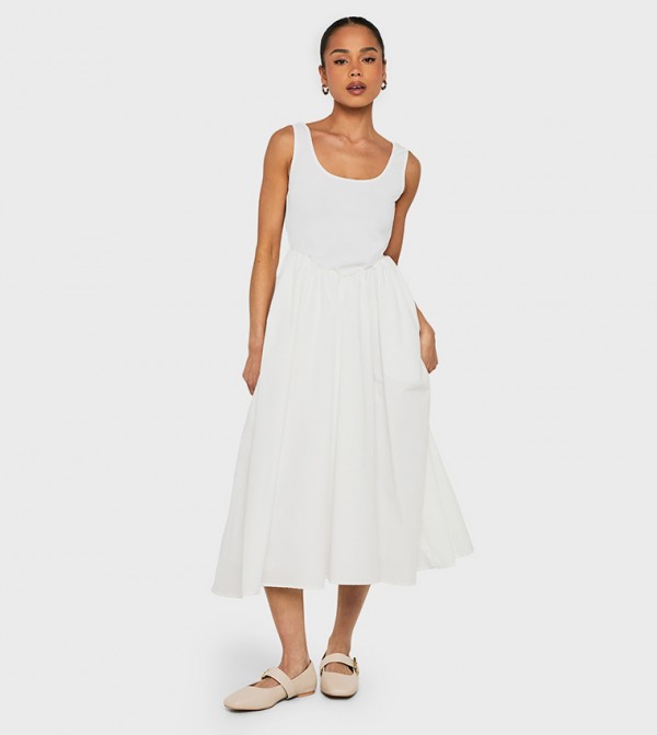Ribbed Scoop Neck Midaxi Dress