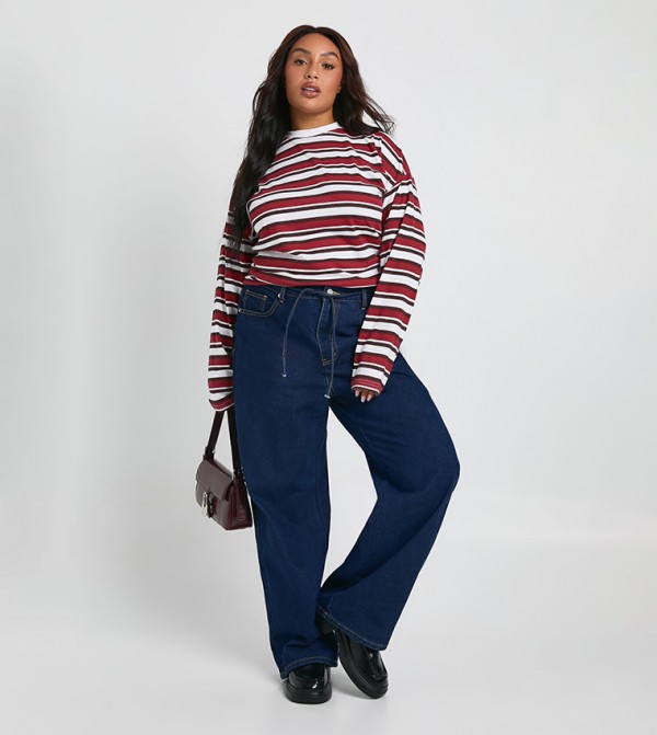 Curve Drawstring Straight Fit Jeans