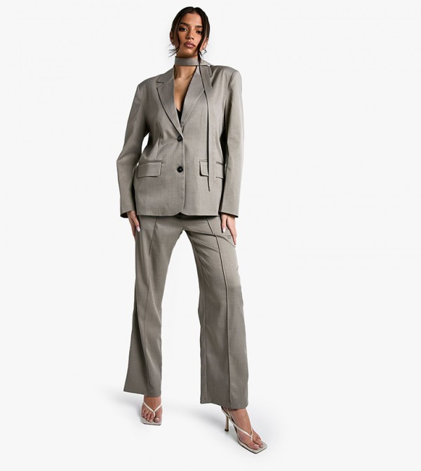 Tailored Seam Detail Straight Fit Trousers