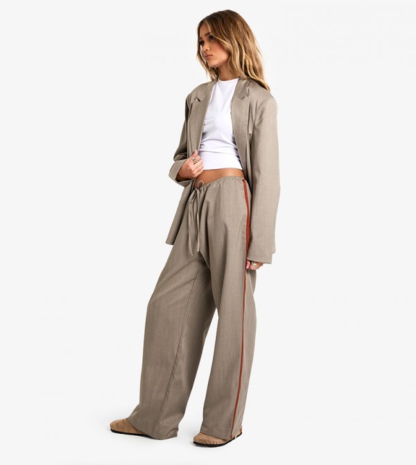 Tailored Side Stripe Wide Leg Trousers