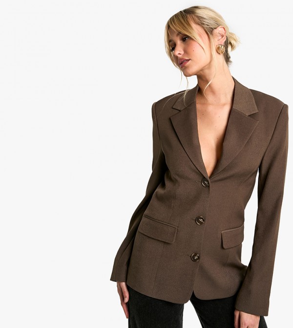 Single Breasted Fitted Longline Blazer