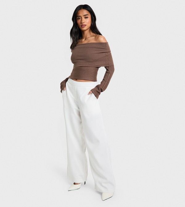 Petite Clean Waistband Tailored Trousers