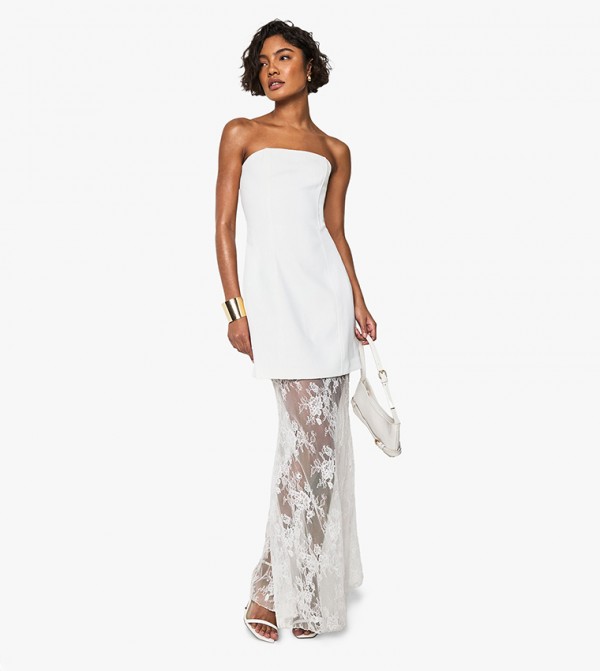 Tall 2-in-1 Lace Fit and Flare Maxi Dress