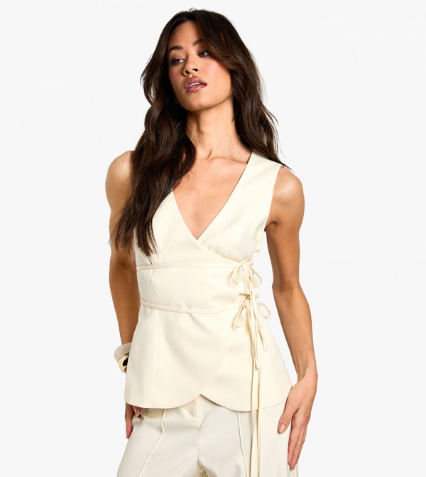 Tall Linen Look Waistcoat