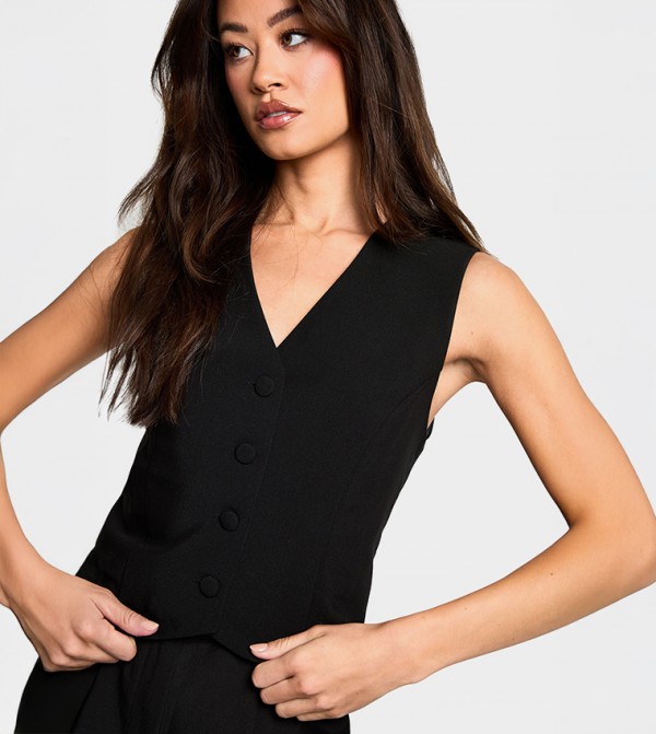 Tall Solid V-Neck Waistcoat