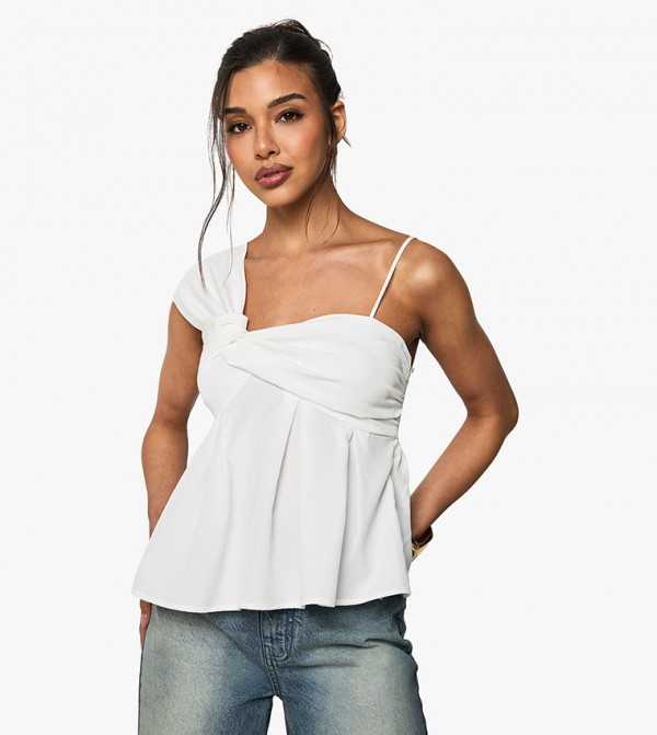 Woven Knot Strap Detail Sleeveless Top