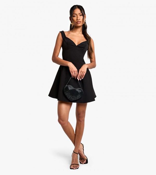 Bardot Structured Volume Skater Mini Dress