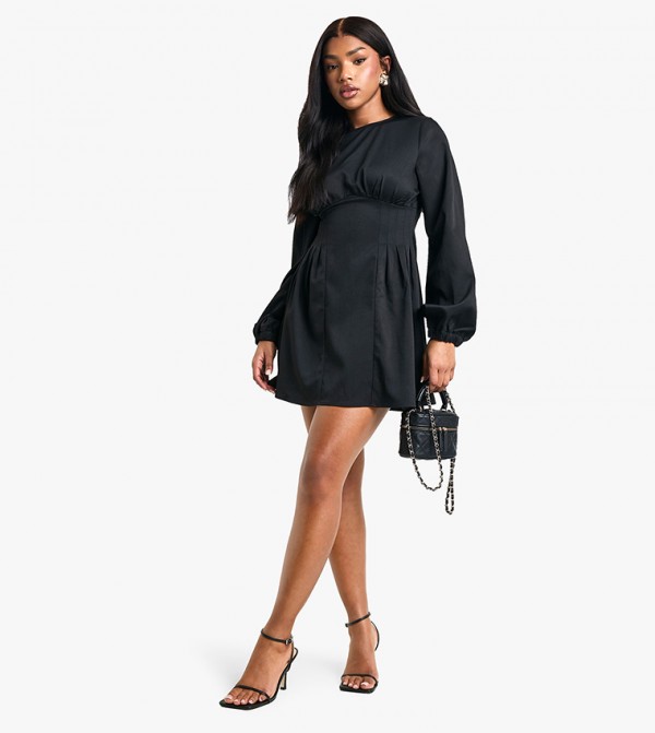 Cinched Waist Smock Mini Dress