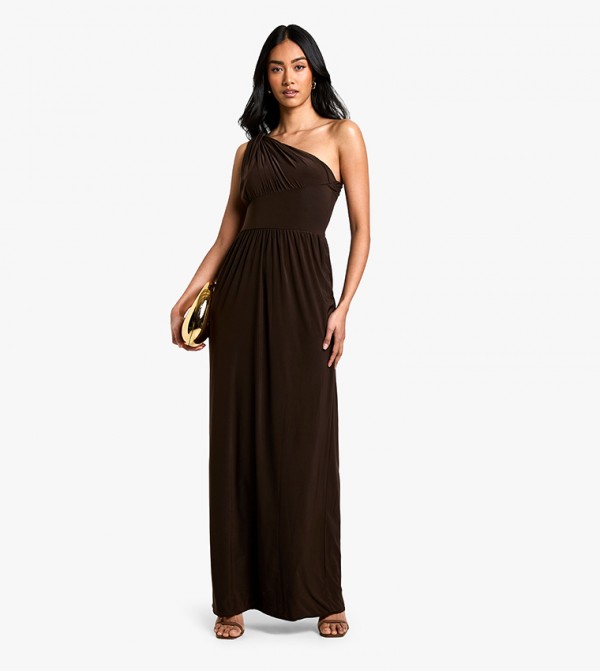 Slinky Asymmetric Maxi Dress
