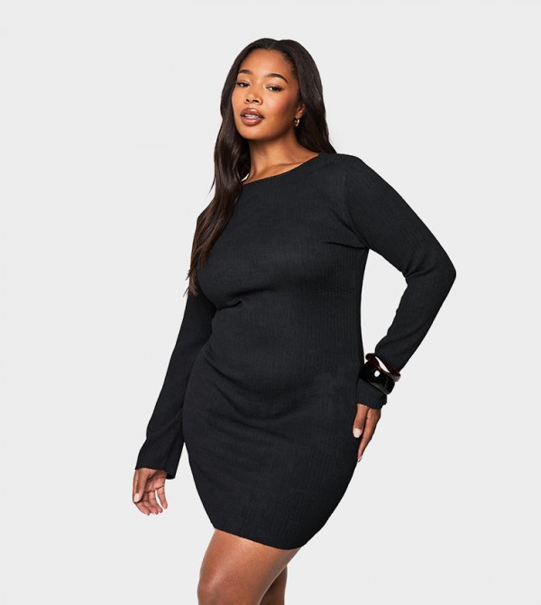 Curve Ripple Texture Bodycon Dress
