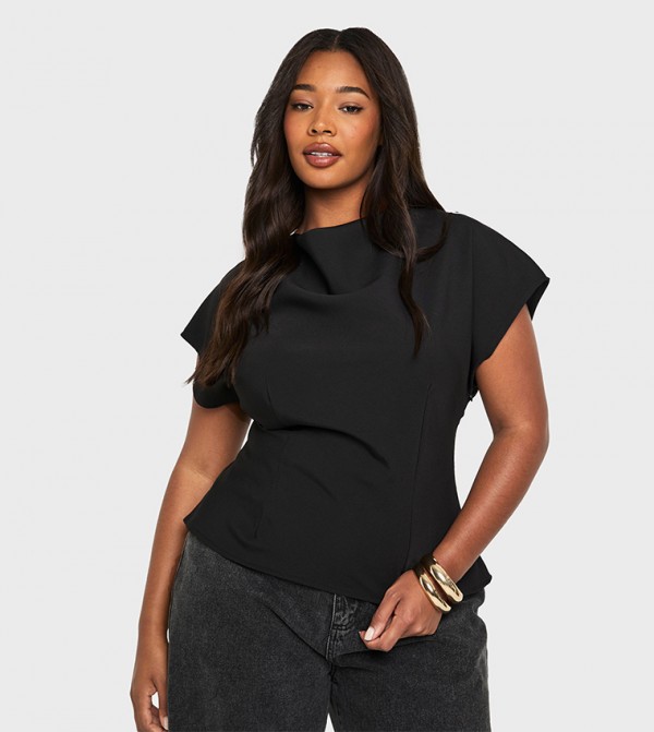 Curve Cowl Detail Sleeveless Top