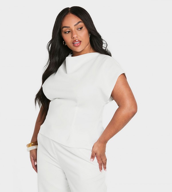 Curve Cowl Detail Sleeveless Top