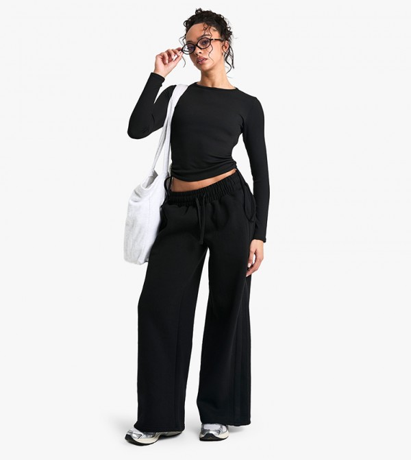 Drawstring Waist Straight Fit Sweatpants