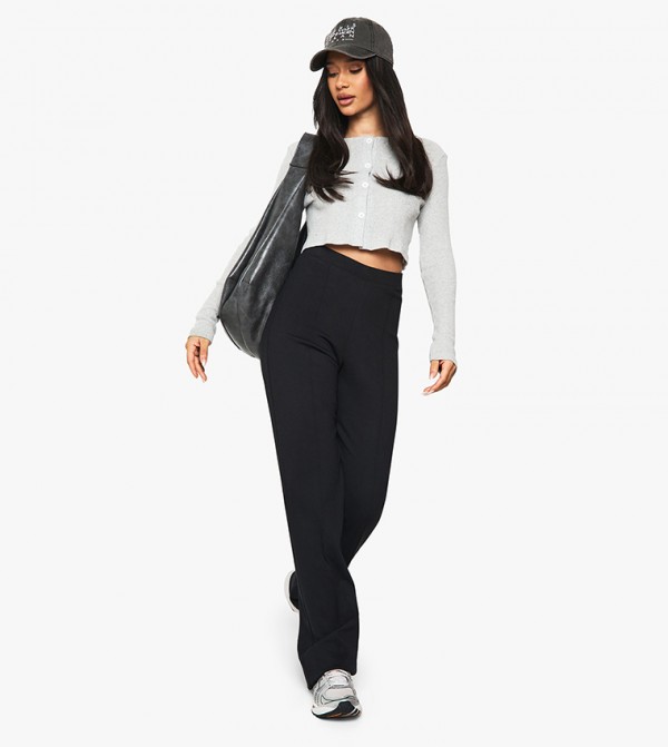 Ponte Pintuck Slim Flared Trousers