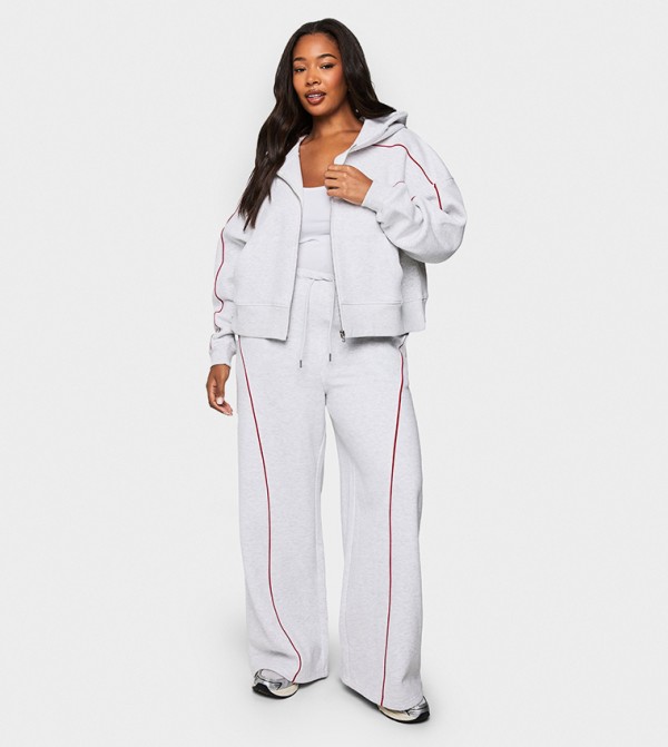 Curve Side Striped Wide Leg Sweatpants