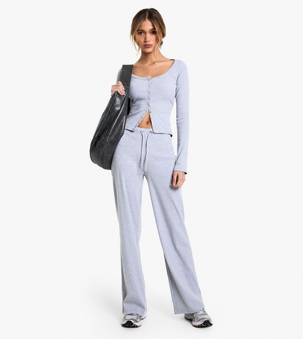 Ribbed Wide Leg Trousers