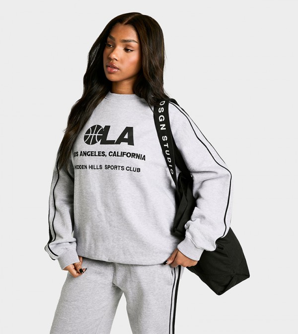LA Basketball Side Striped Oversized Sweatshirt