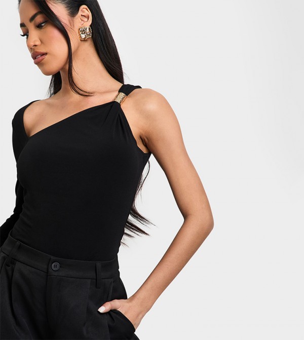 Crepe One Sleeves Trim Detail Top