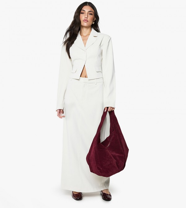 Woven Tailored Maxi Skirt