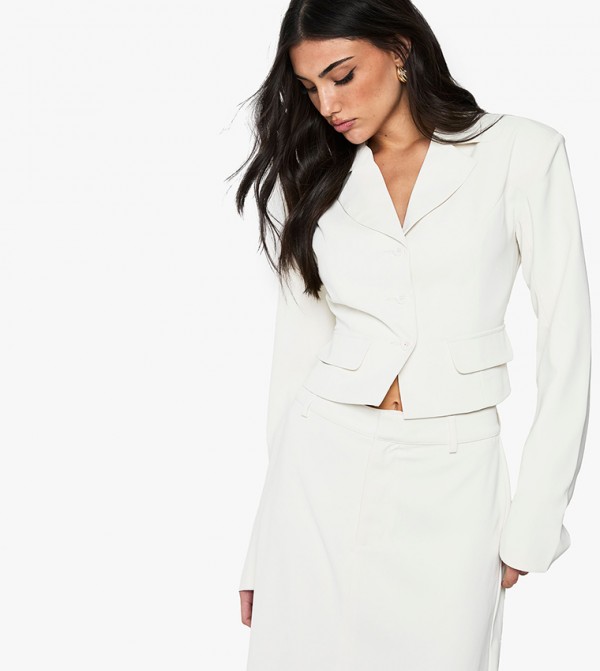 Woven Tailored Cinched Blazer