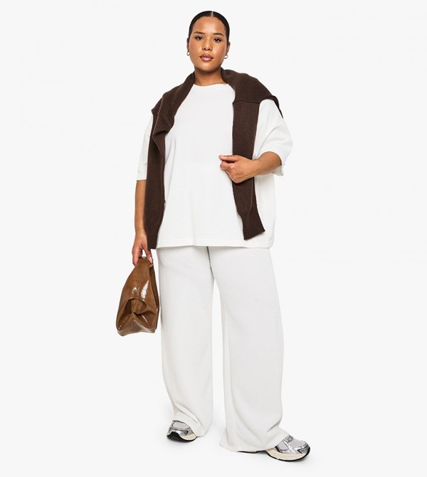 Curve Knitted Wide Leg Trousers