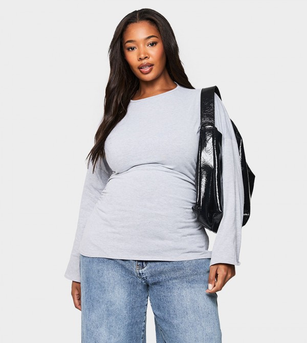 Curve Cinched Waist Cotton Top