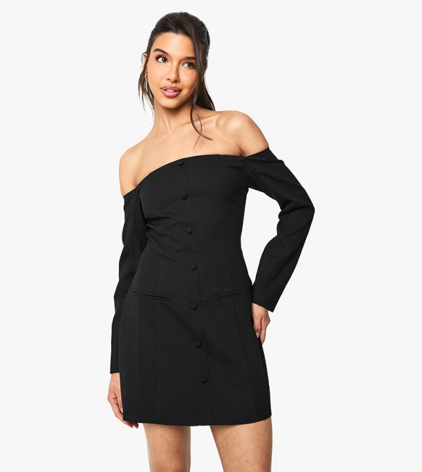 Bardot Tailored Button Down Mini Dress