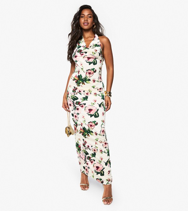 Halterneck Maxi Slip Dress
