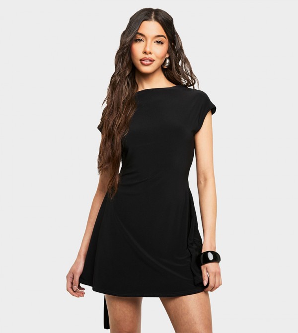 Tie Plunge Back Mini Dress