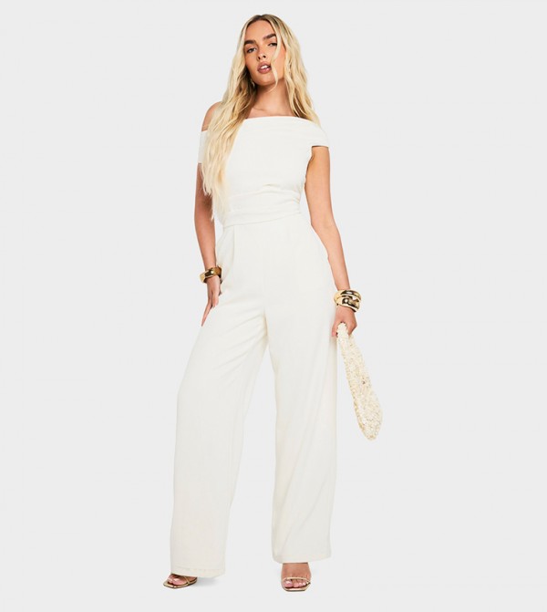 Asymmetric Drape Wide Leg Jumpsuit