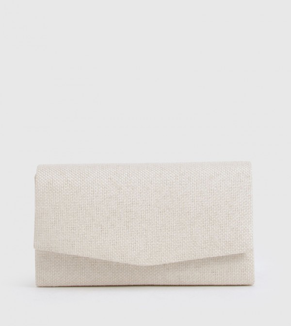 Linen Structured Clutch Bag