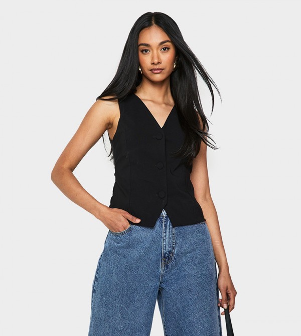 Super Stretch Button Waistcoat