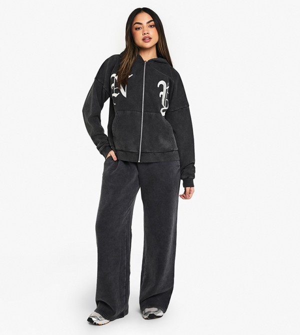 Embroidered Wide Leg Sweatpants