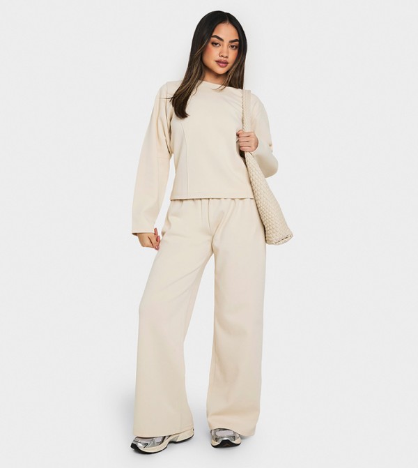 Wide Leg Interlock Sweatpants
