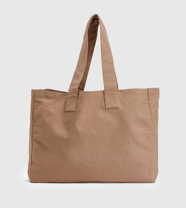 Textured Canvas Tote Bag