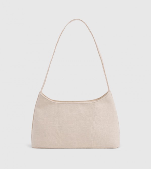 Linen Structured Shoulder Bag