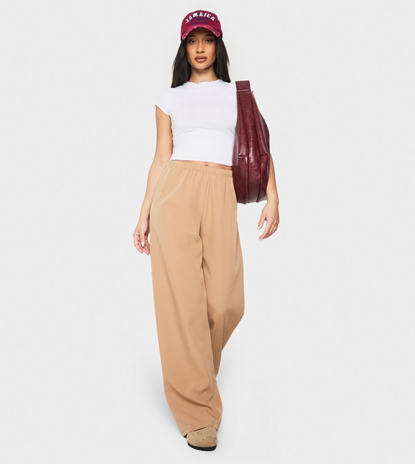 Woven Elasticated Wide Leg Trousers