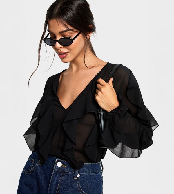 Solid Ruffle Top