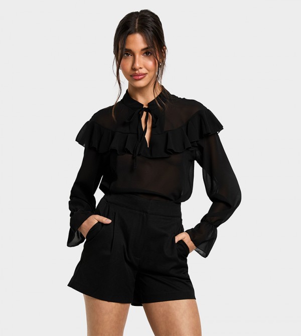 Solid Ruffle Top