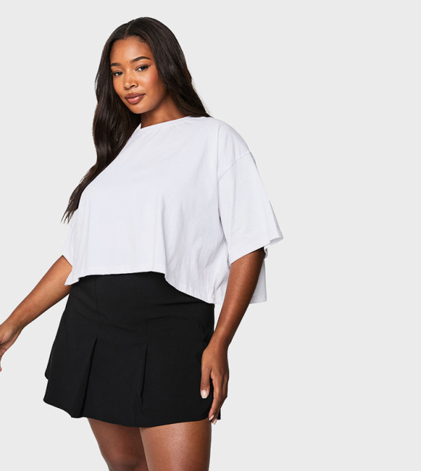 Curve Bengaline Pleated Mini Skirt