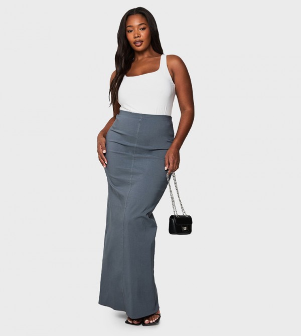 Curve Bengaline Column Maxi Skirt