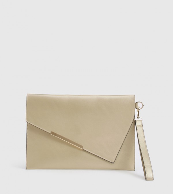 Asymmetric Fold Over Envelope Clutch Bag