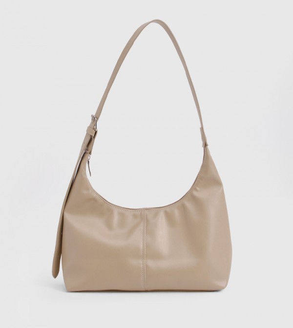 Buckle Detail Slouchy Shoulder Bag