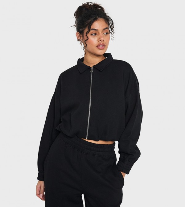 Solid Long Sleeves Bomber Jacket