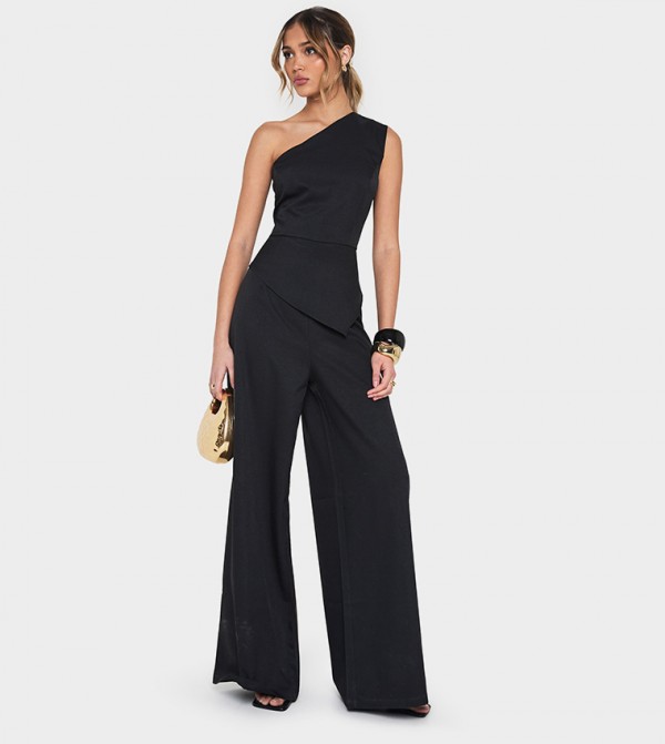 One Shoulder Wide Leg Jumpsuit