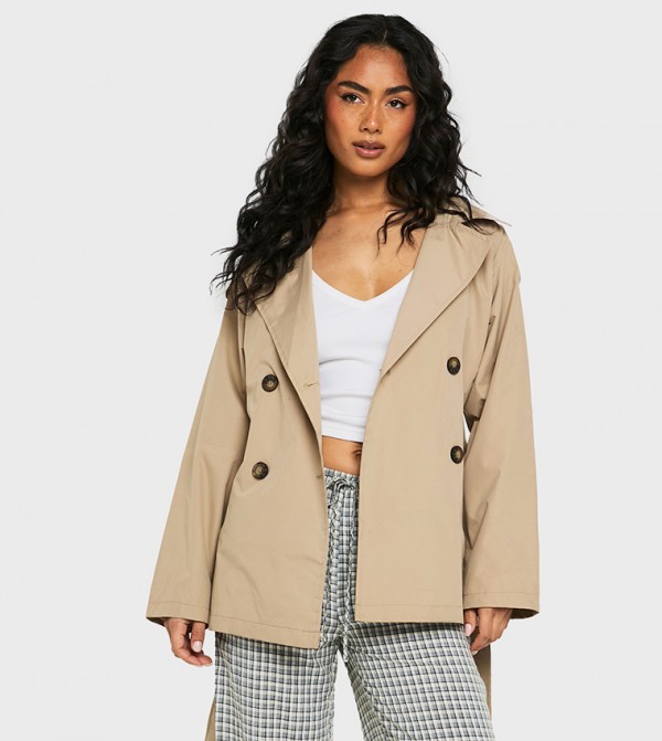 Belted Long Sleeves Trench Coat