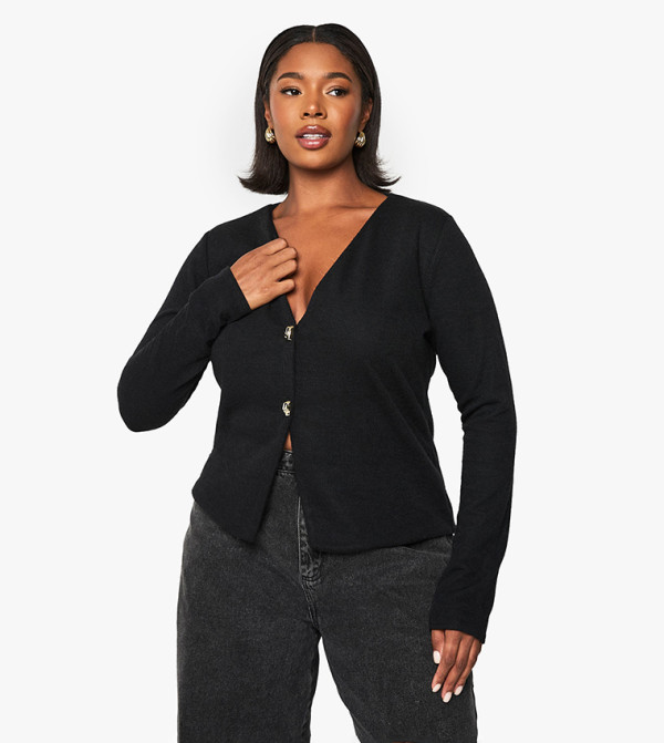 كارديغان بأزرار للمقاسات الكبيرة 