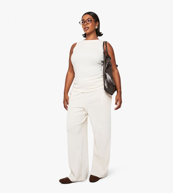 Curve Ribbed High Waist Trousers
