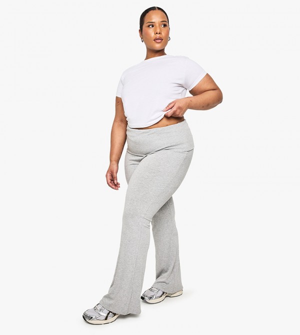 Curve Soft Touch Fold Over Flared Trousers