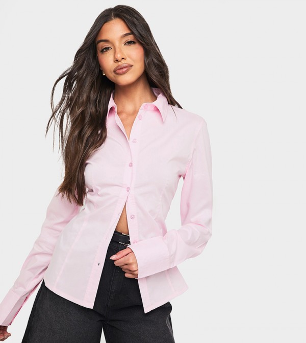 Solid Long Sleeves Slim Fit Shirt